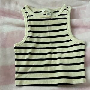 H&M Black and White Striped Tank Top